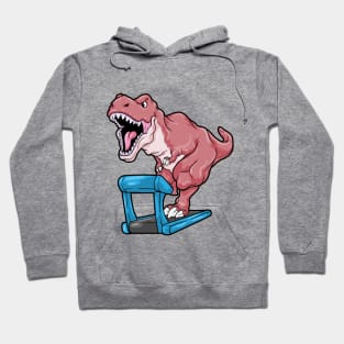 Dinosaur at Jogging on Treadmill Hoodie